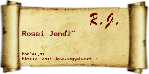 Rossi Jenő névjegykártya